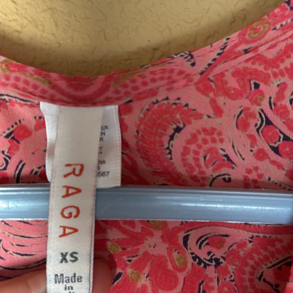 RAGA Boho Printed Tie Front Romper Nidhi Pink Paisley. XS - Picture 2 of 6